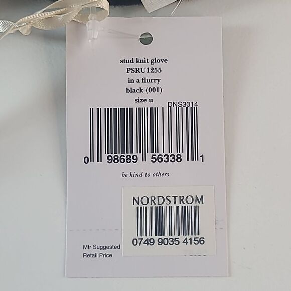 Kate Spade Embellished Gold Studs Tech Friendly Wool BlendGloves Black - Picture 7 of 8